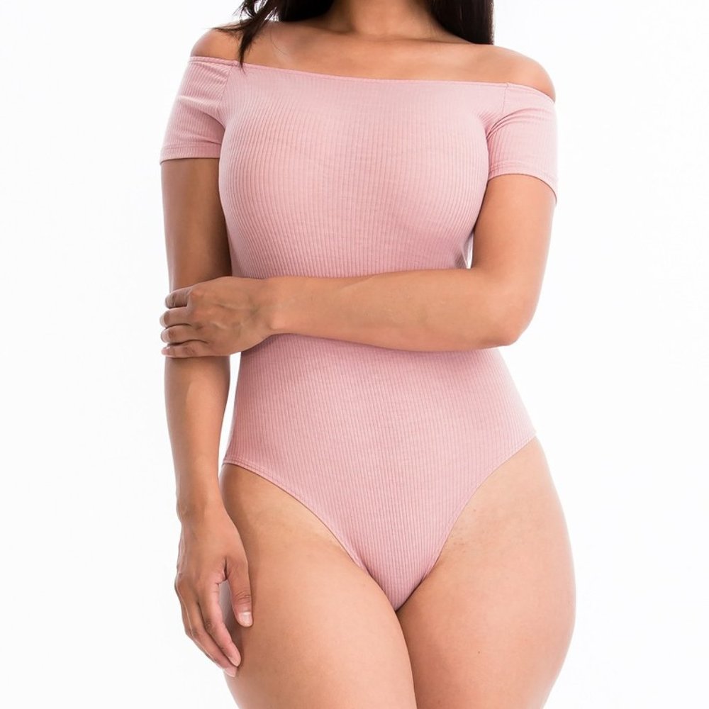 Pink Off The Shoulder Bodysuit
